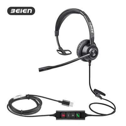 سنگل ایئر USB - c شور مچانے والا ہیڈسیٹ لیپ ٹاپ کے لئے مائک کے ساتھ ہیڈسیٹ