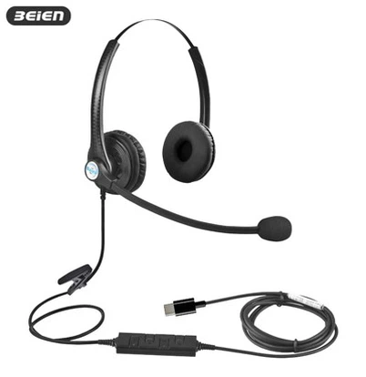 آفس کے لئے وائرڈ ڈبل USB-C ہیڈسیٹ